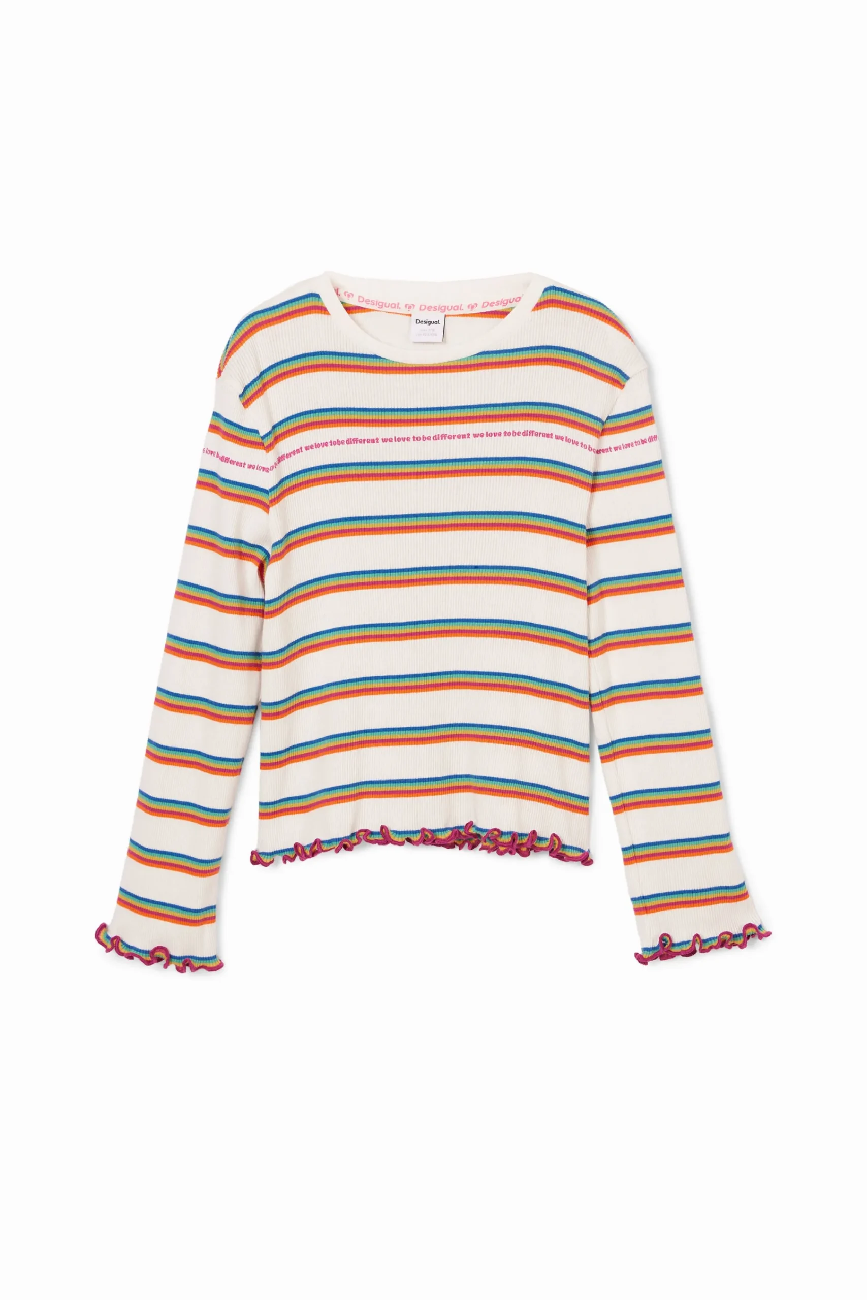 T-shirts E Camisas<Desigual Camiseta listrada arco-íris
