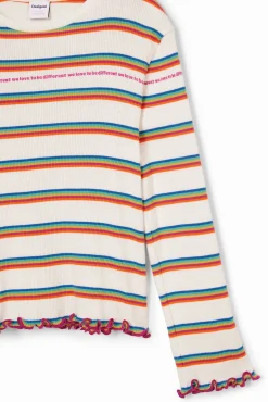 T-shirts E Camisas<Desigual Camiseta listrada arco-íris
