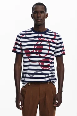 T-shirts<Desigual Camiseta listrada e Mickey
