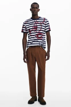 T-shirts<Desigual Camiseta listrada e Mickey