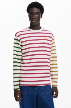 T-shirts<Desigual Camiseta listrada multicolor