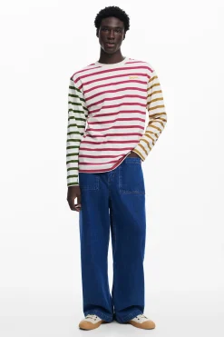 T-shirts<Desigual Camiseta listrada multicolor
