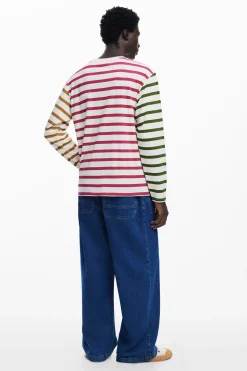 T-shirts<Desigual Camiseta listrada multicolor