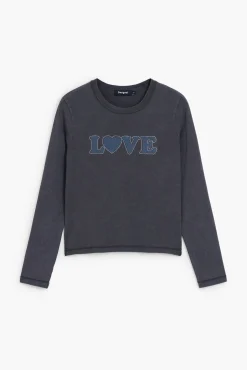 Camisas E Blusas|T-shirts<Desigual Camiseta love