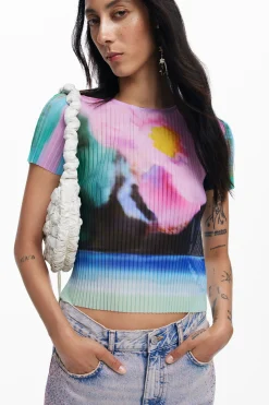 Camisas E Blusas|T-shirts<Desigual Camiseta paisagem desfocada
