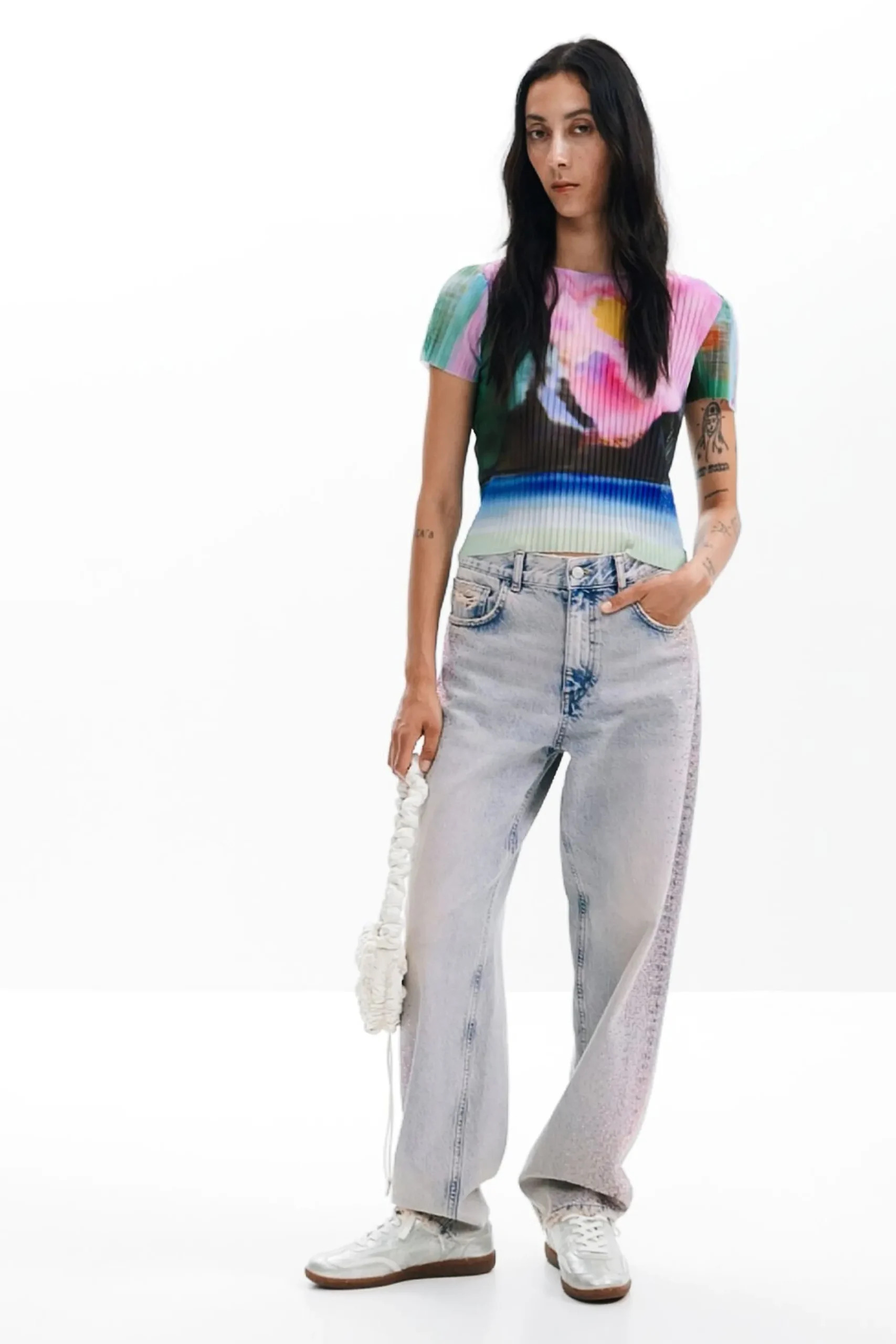 Camisas E Blusas|T-shirts<Desigual Camiseta paisagem desfocada