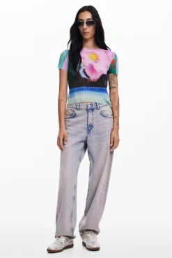 Camisas E Blusas|T-shirts<Desigual Camiseta paisagem desfocada