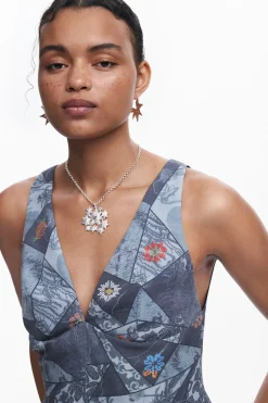 Camisas E Blusas|T-shirts<Desigual Camiseta patch com alças