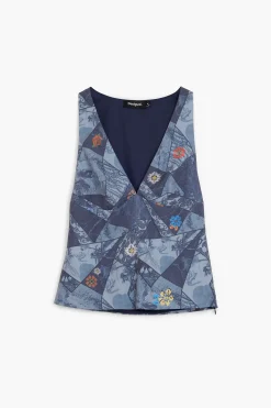 Camisas E Blusas|T-shirts<Desigual Camiseta patch com alças