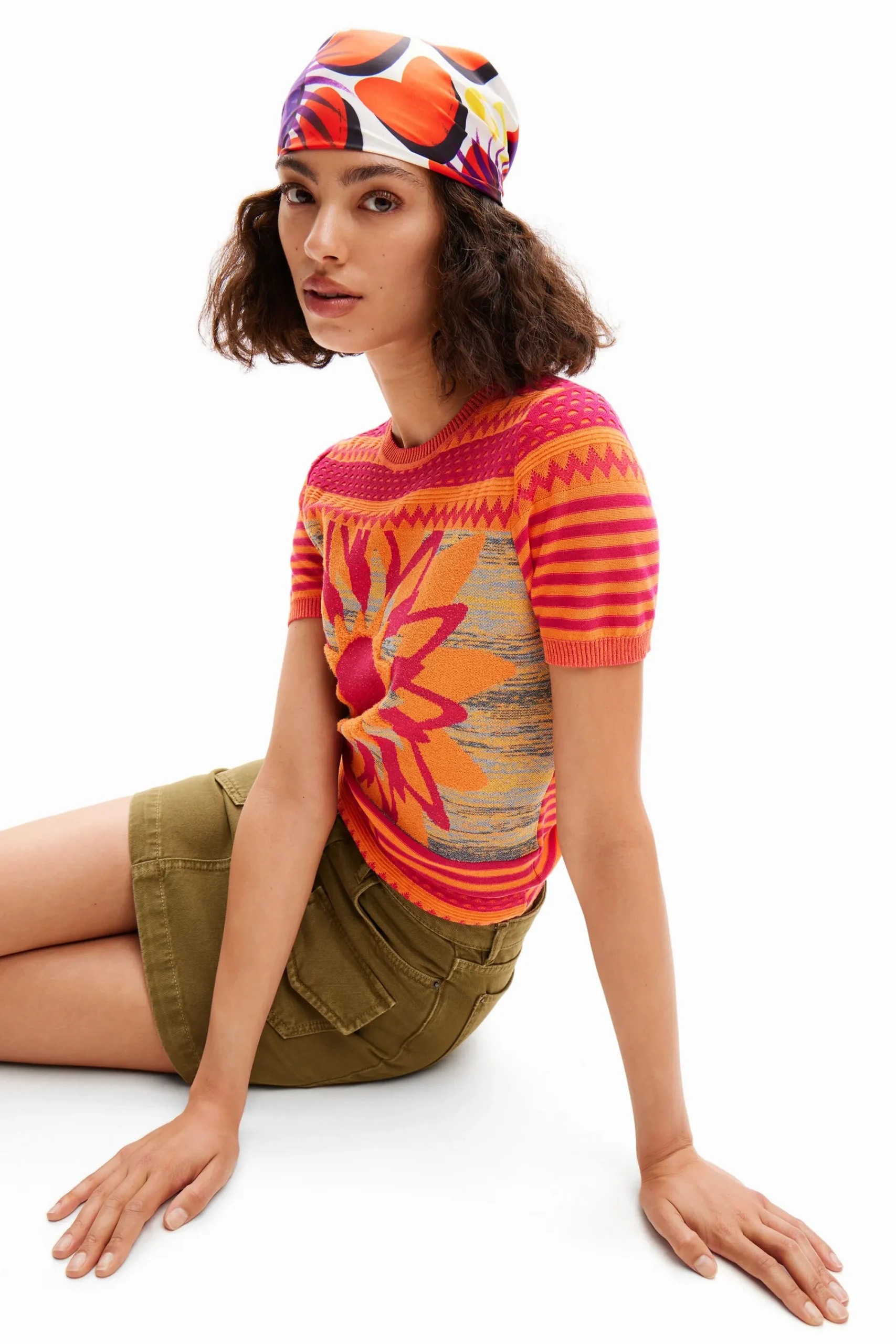 Camisas E Blusas|T-shirts<Desigual Camiseta ponto sol
