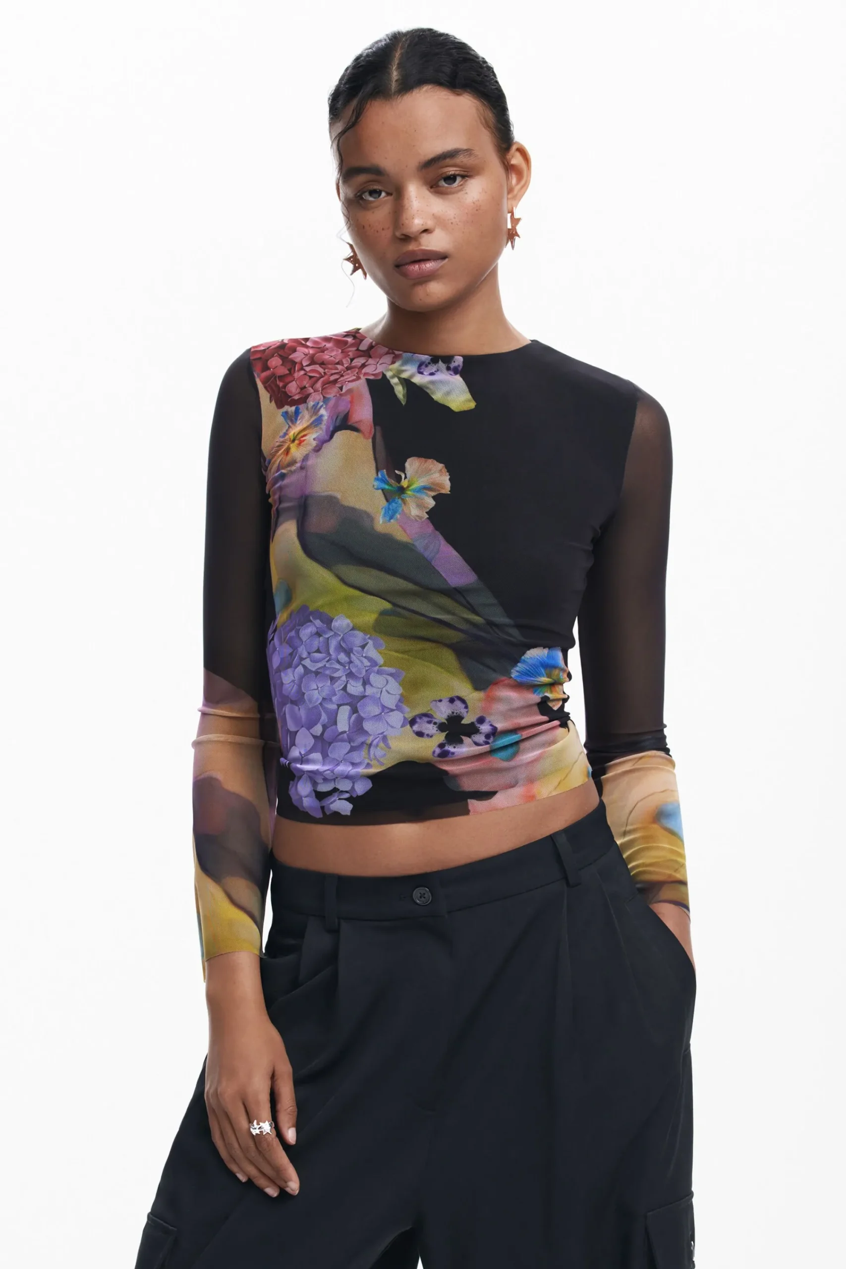 Camisas E Blusas|T-shirts<Desigual Camiseta tul M. Christian Lacroix