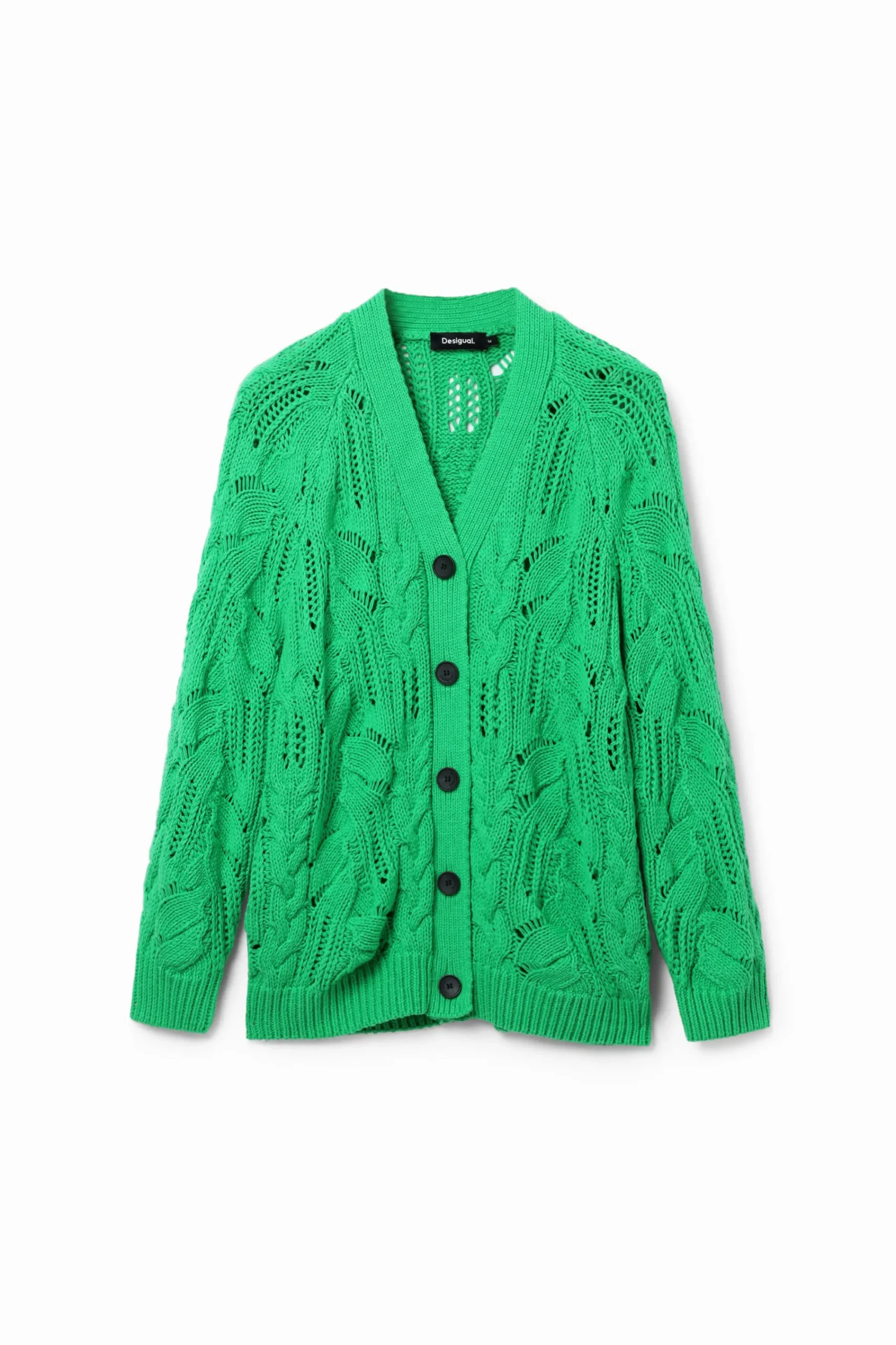 Malha<Desigual Cardigã oversize pormenores abertos