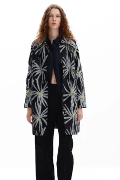 Casacões E Casacos<Desigual Casaco estampado de margaridas