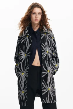 Casacões E Casacos<Desigual Casaco estampado de margaridas