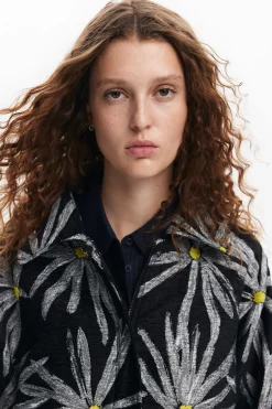 Casacões E Casacos<Desigual Casaco estampado de margaridas