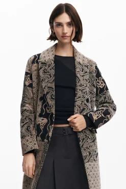 Casacões E Casacos<Desigual Casaco longo com patch