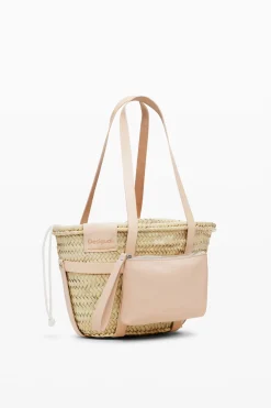 Malas|Malas Shopper<Desigual Cesto de vime S pele
