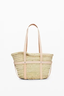 Malas|Malas Shopper<Desigual Cesto de vime S pele