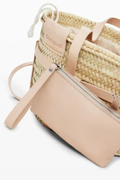 Malas|Malas Shopper<Desigual Cesto de vime S pele