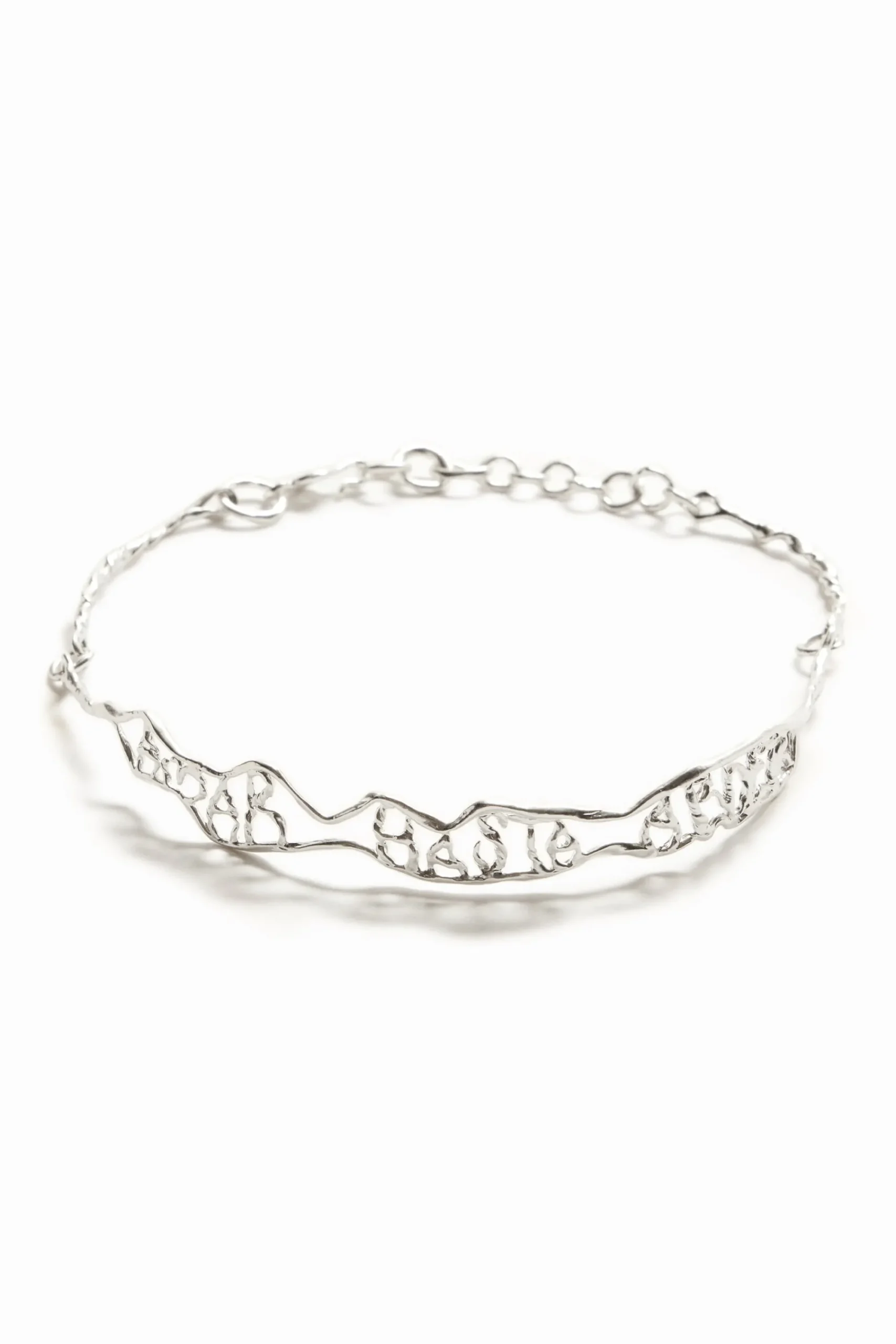 Joalharia<Desigual Colar choker mensagem estreita banho prata Zalio