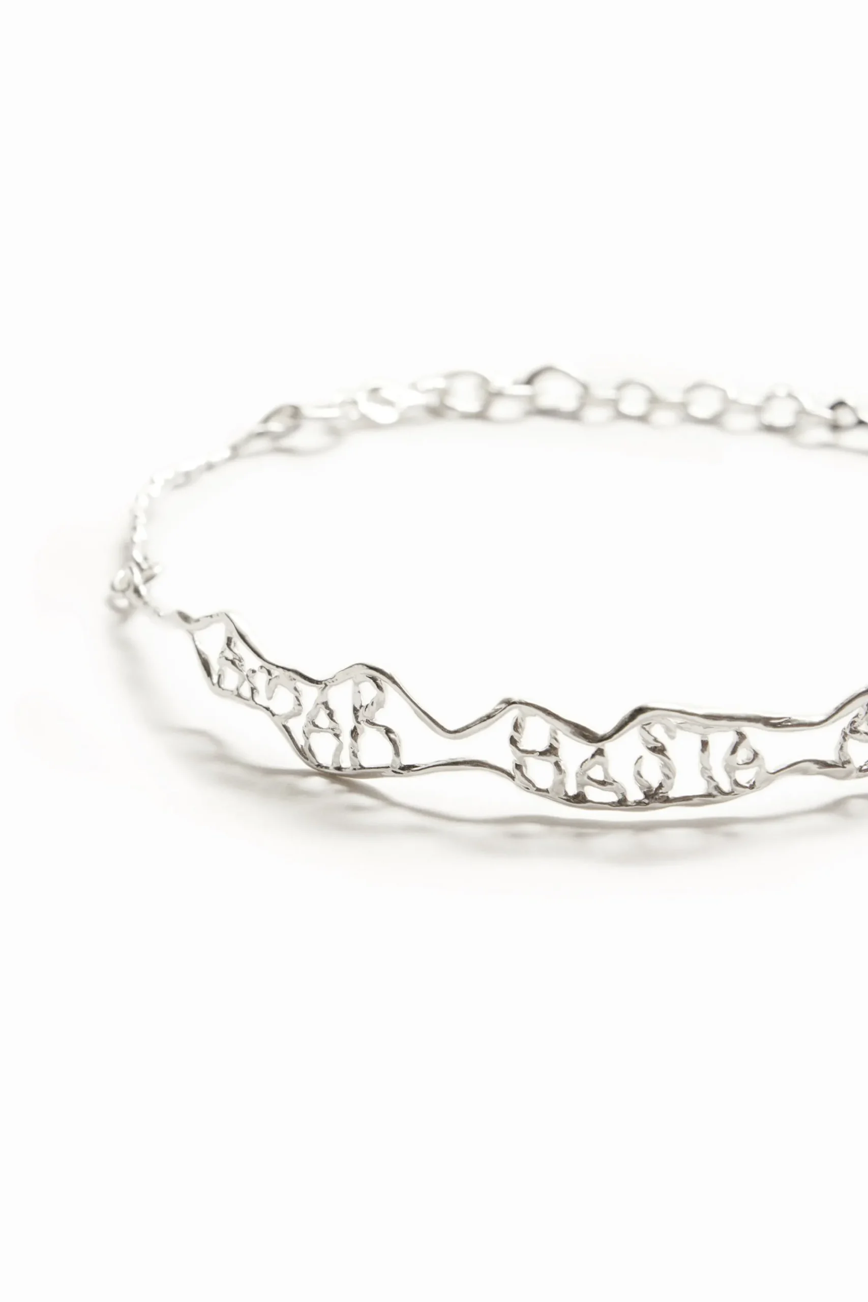 Joalharia<Desigual Colar choker mensagem estreita banho prata Zalio