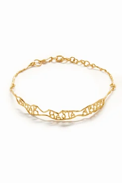 Joalharia<Desigual Colar choker mensagem estreita banho ouro Zalio