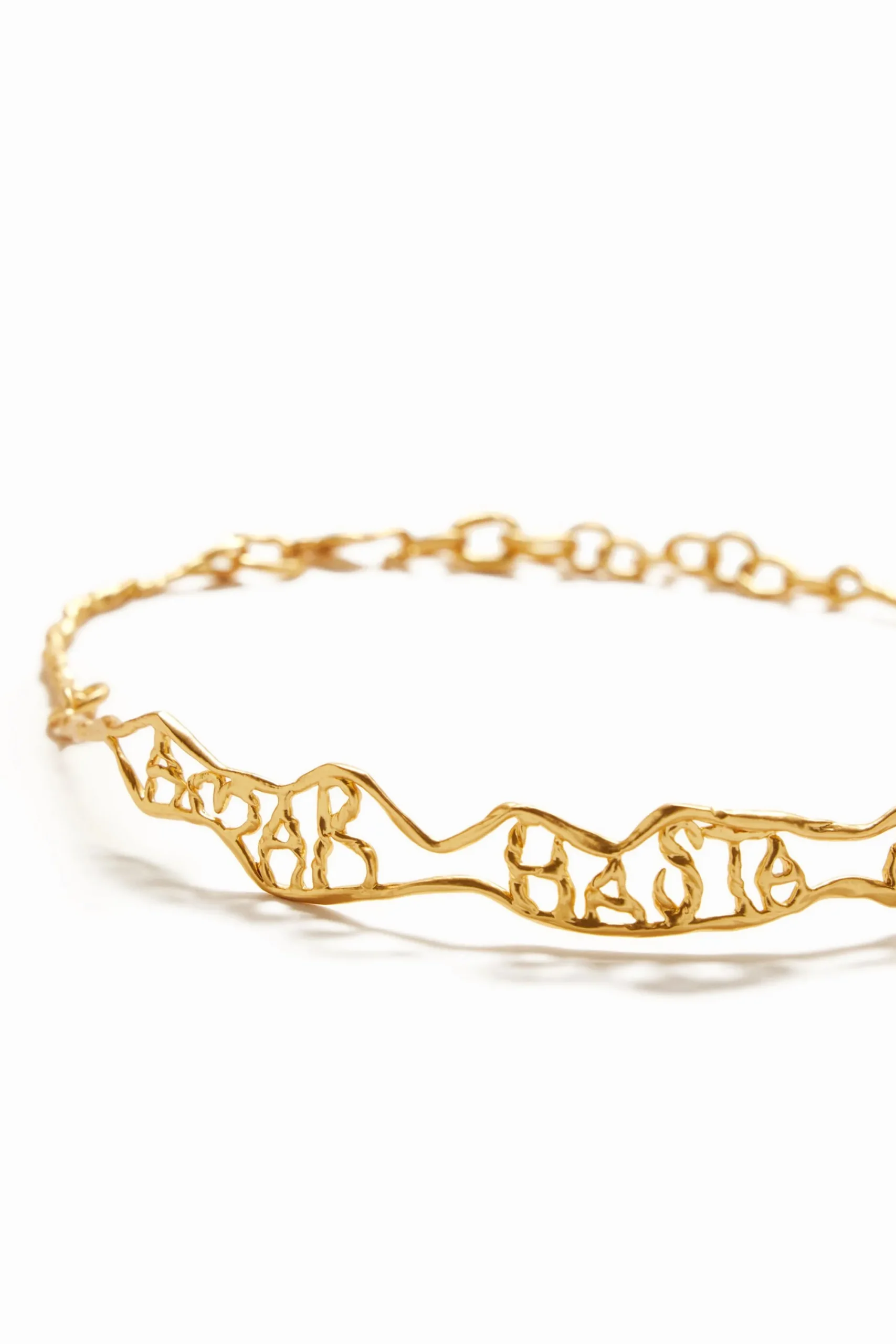 Joalharia<Desigual Colar choker mensagem estreita banho ouro Zalio