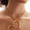 Joalharia<Desigual Colar coração banho ouro Zalio