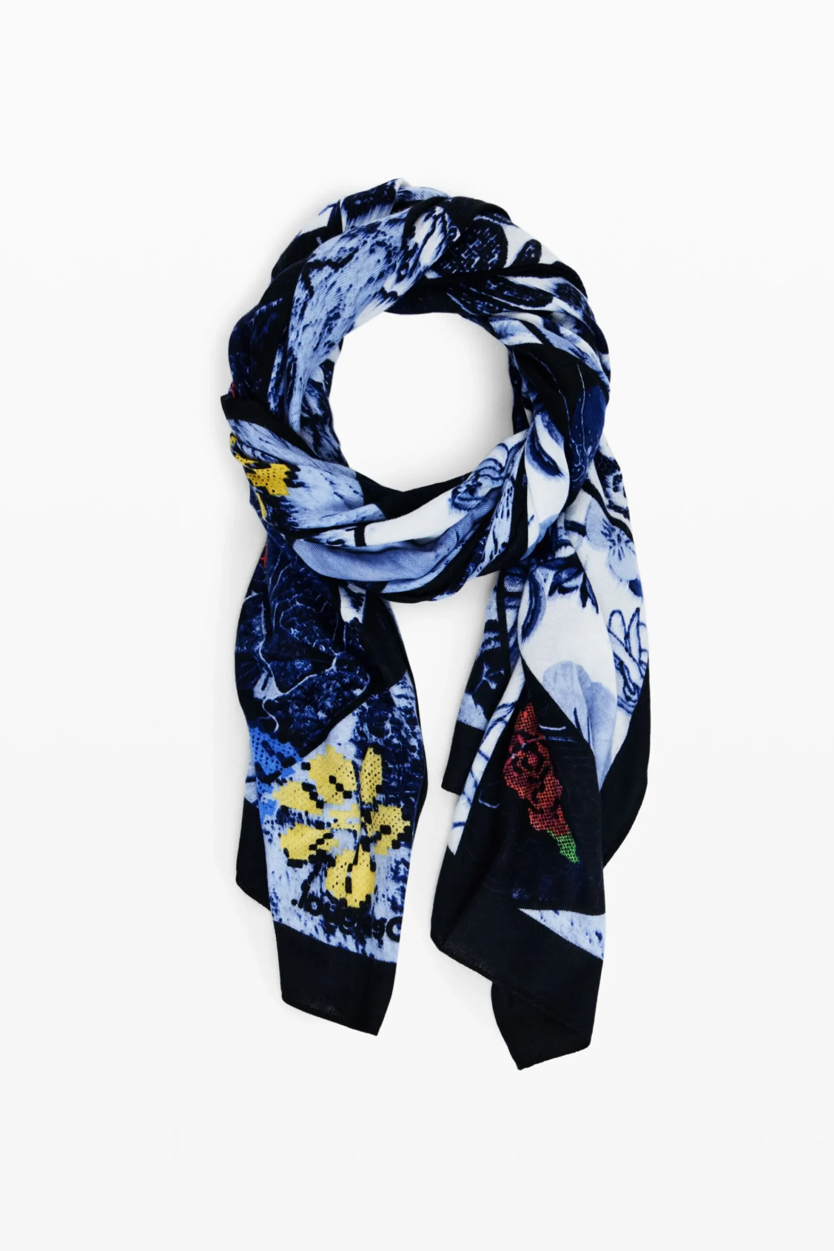 Écharpes E Cachecóis<Desigual Foulard de denim com flores