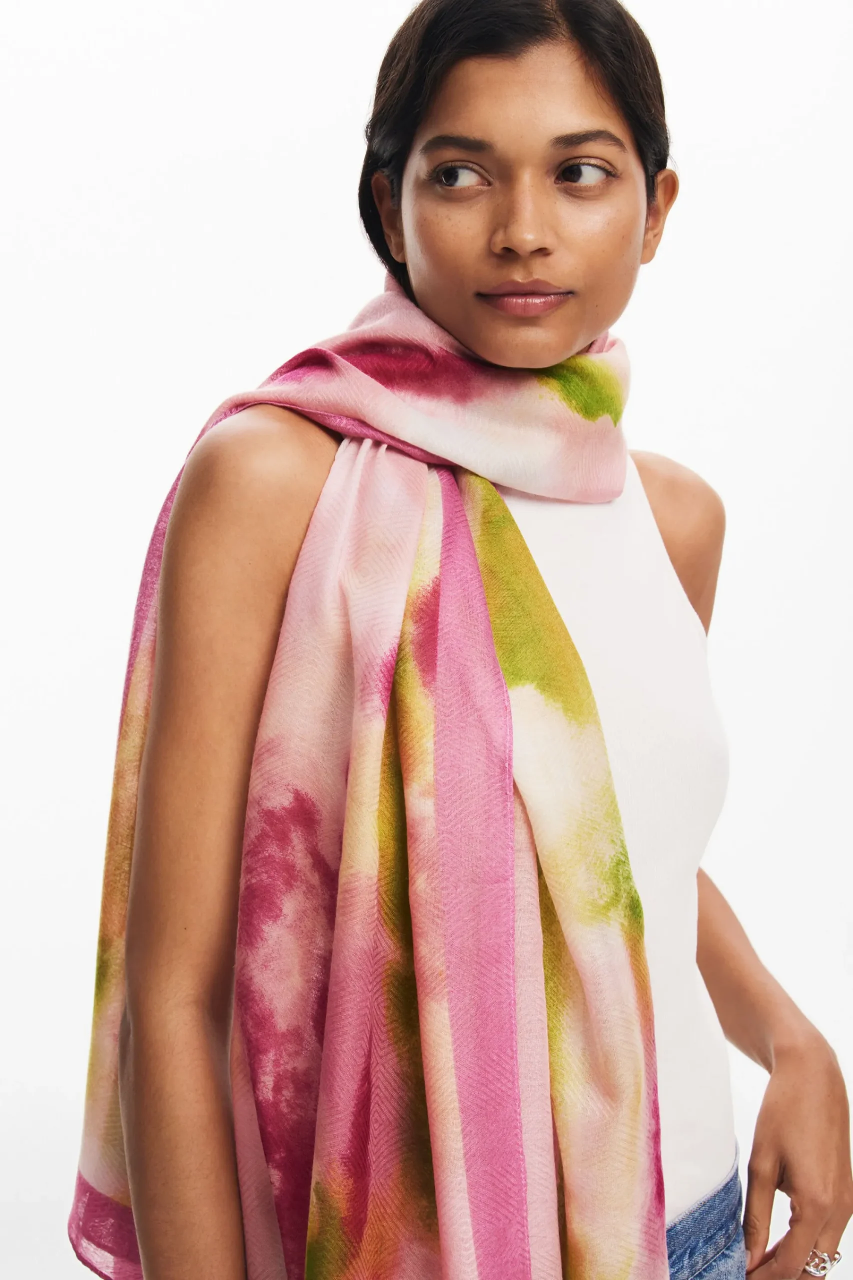 Écharpes E Cachecóis<Desigual Foulard retangular aquarela