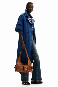 Casacões E Casacos<Desigual Gabardina oversize denim