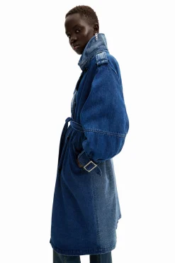 Casacões E Casacos<Desigual Gabardina oversize denim