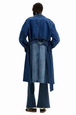 Casacões E Casacos<Desigual Gabardina oversize denim