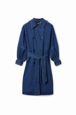 Casacões E Casacos<Desigual Gabardina oversize denim