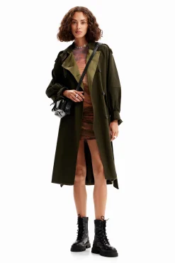 Casacões E Casacos<Desigual Gabardine oversize cinto