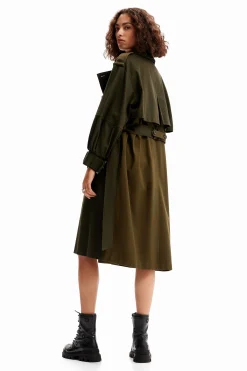 Casacões E Casacos<Desigual Gabardine oversize cinto