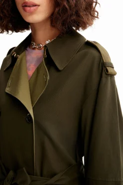 Casacões E Casacos<Desigual Gabardine oversize cinto