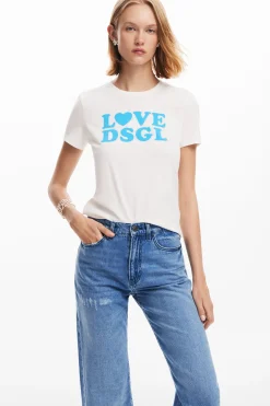 Jeans|Calças<Desigual Ilustração de margarida em jeans