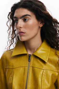 Casacões E Casacos<Desigual Jaqueta biker efeito couro