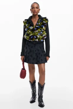 Casacões E Casacos<Desigual Jaqueta combinada com flores