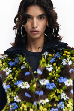 Casacões E Casacos<Desigual Jaqueta combinada com flores
