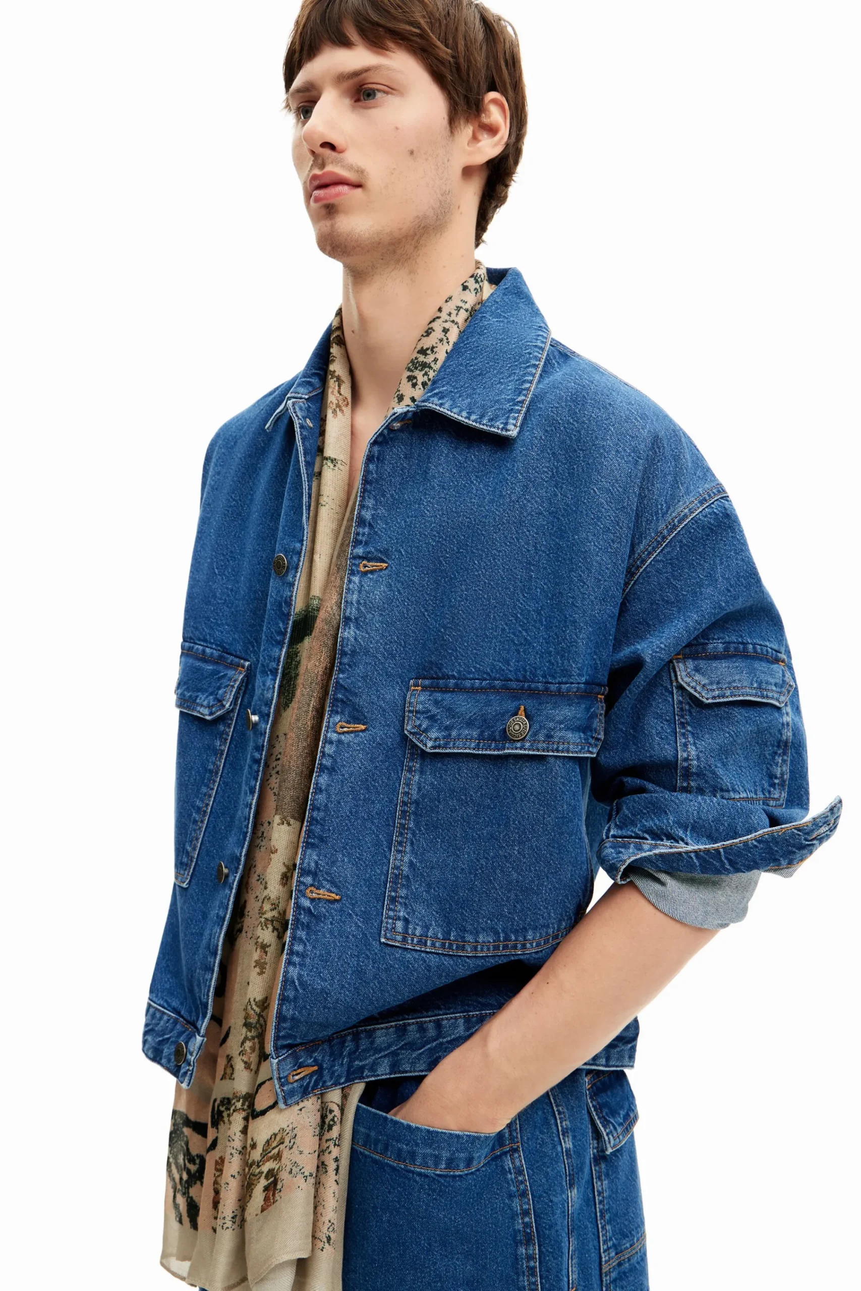 Casacões E Casacos<Desigual Jaqueta de denim com bolsos