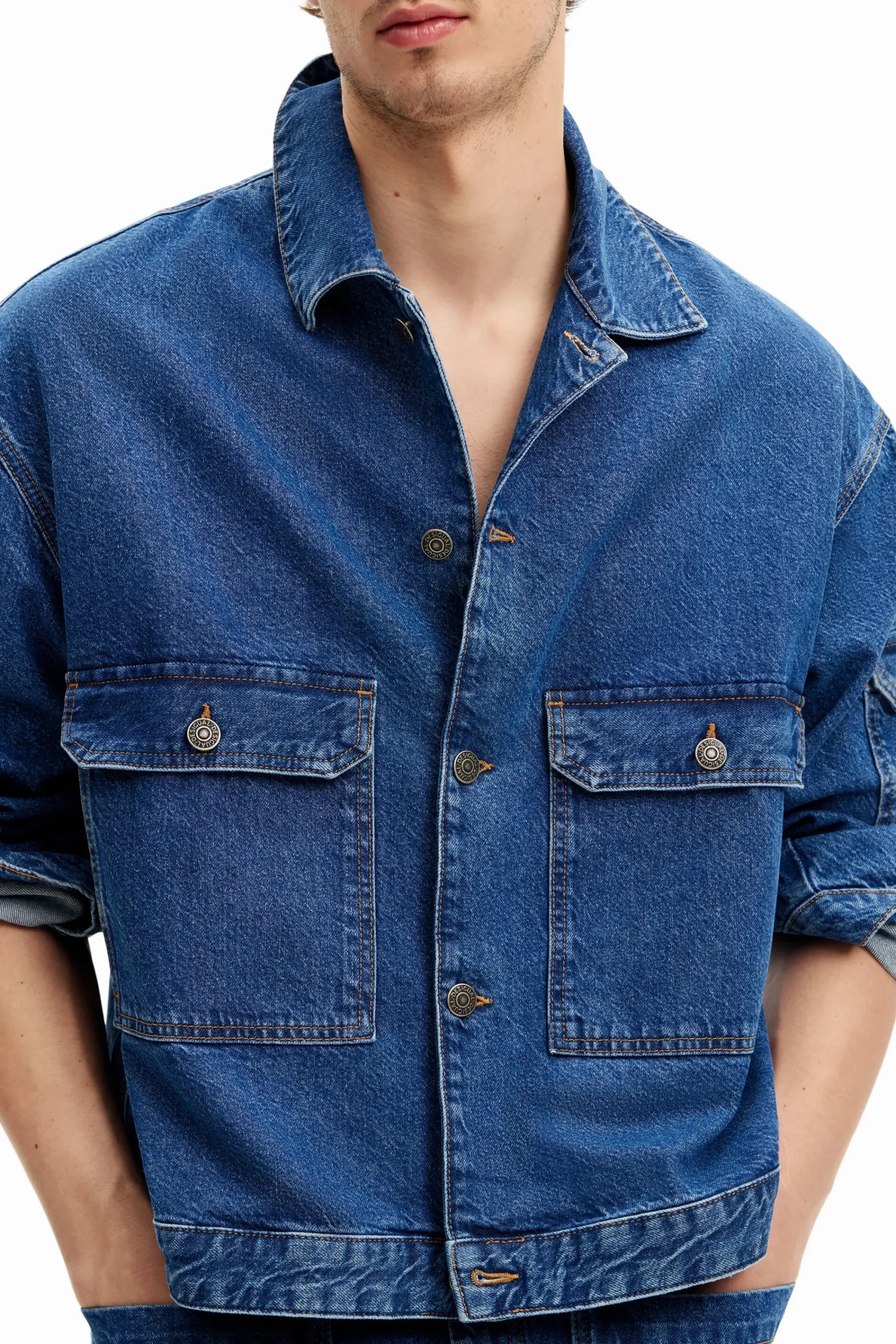 Casacões E Casacos<Desigual Jaqueta de denim com bolsos