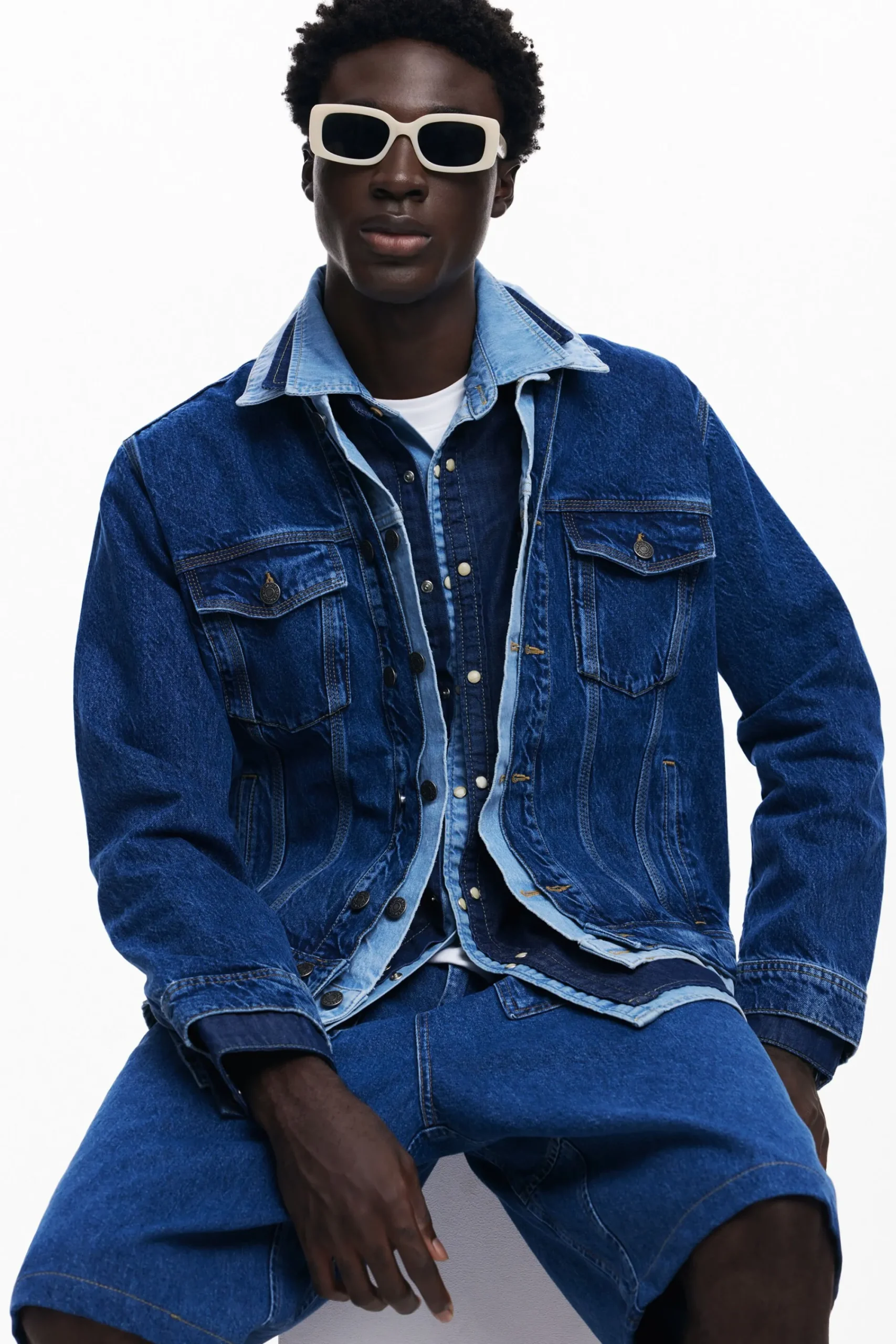 Casacões E Casacos<Desigual Jaqueta de denim patchwork
