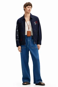 Casacões E Casacos<Desigual Jaqueta de denim silhuetas