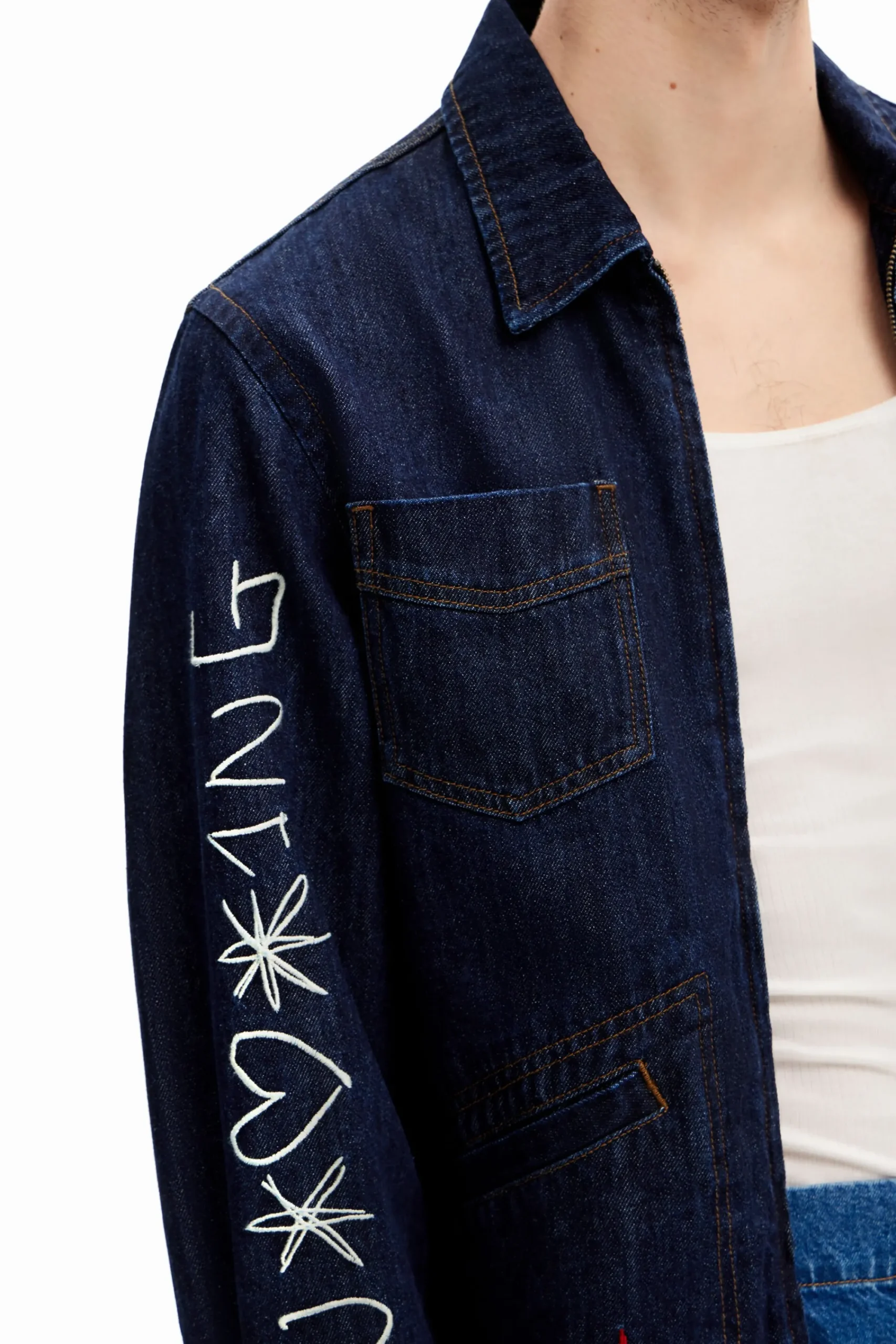 Casacões E Casacos<Desigual Jaqueta de denim silhuetas
