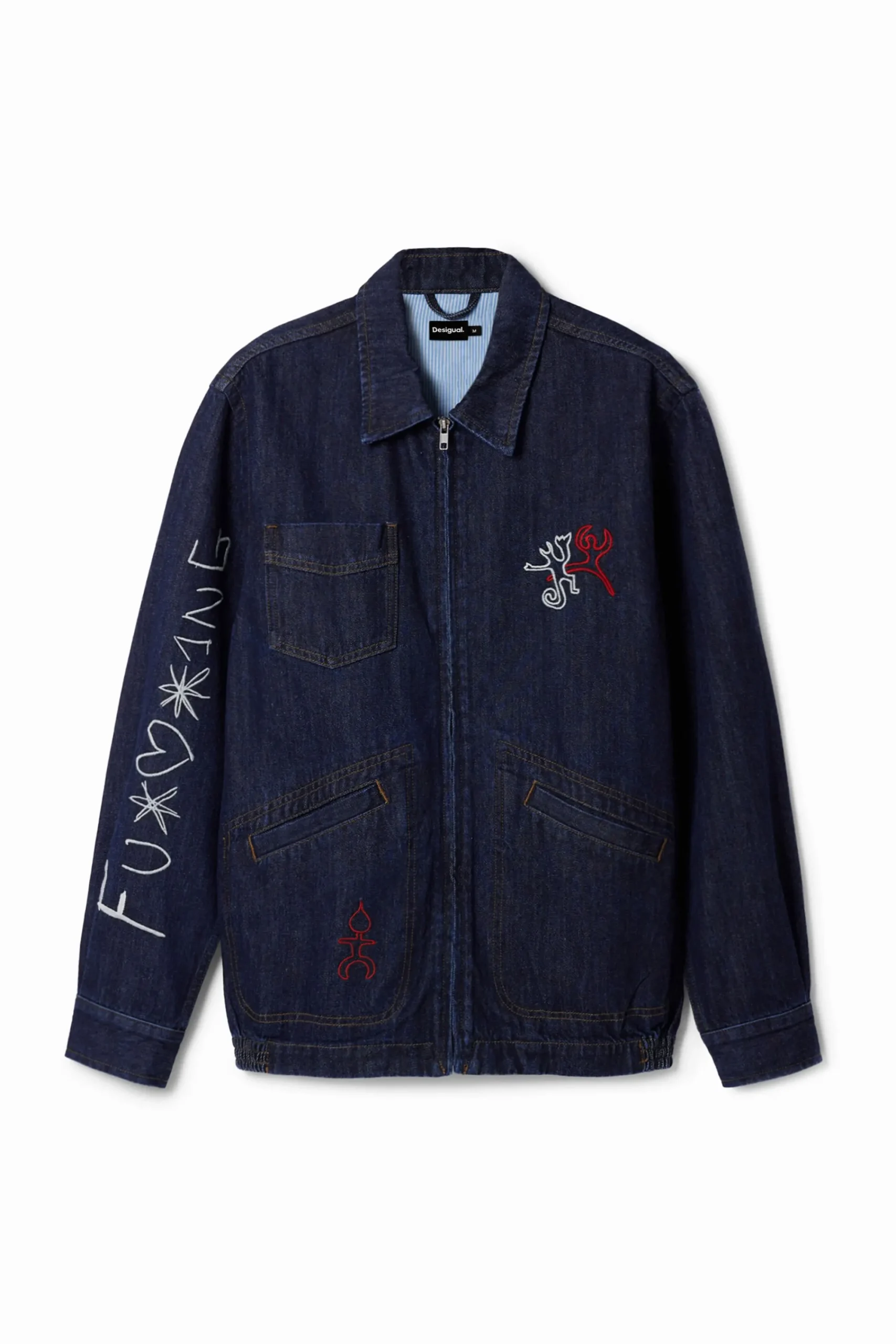 Casacões E Casacos<Desigual Jaqueta de denim silhuetas