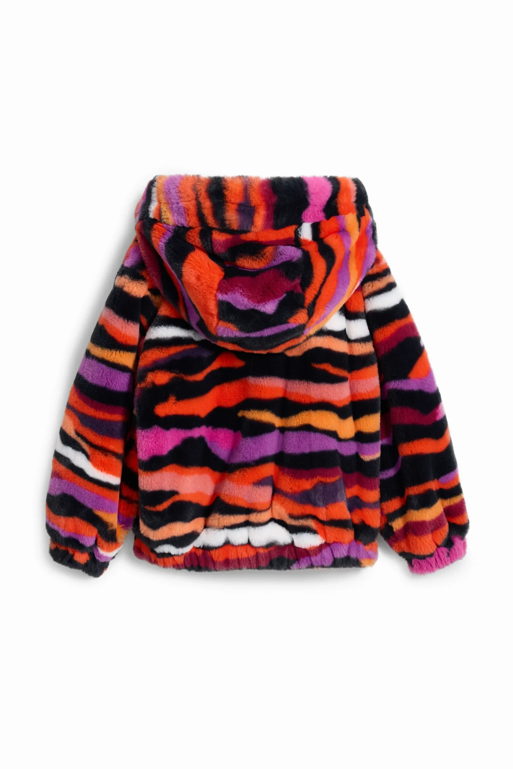 Casacões E Casacos<Desigual Jaqueta de pelo sintético com estampa animal multicolorida