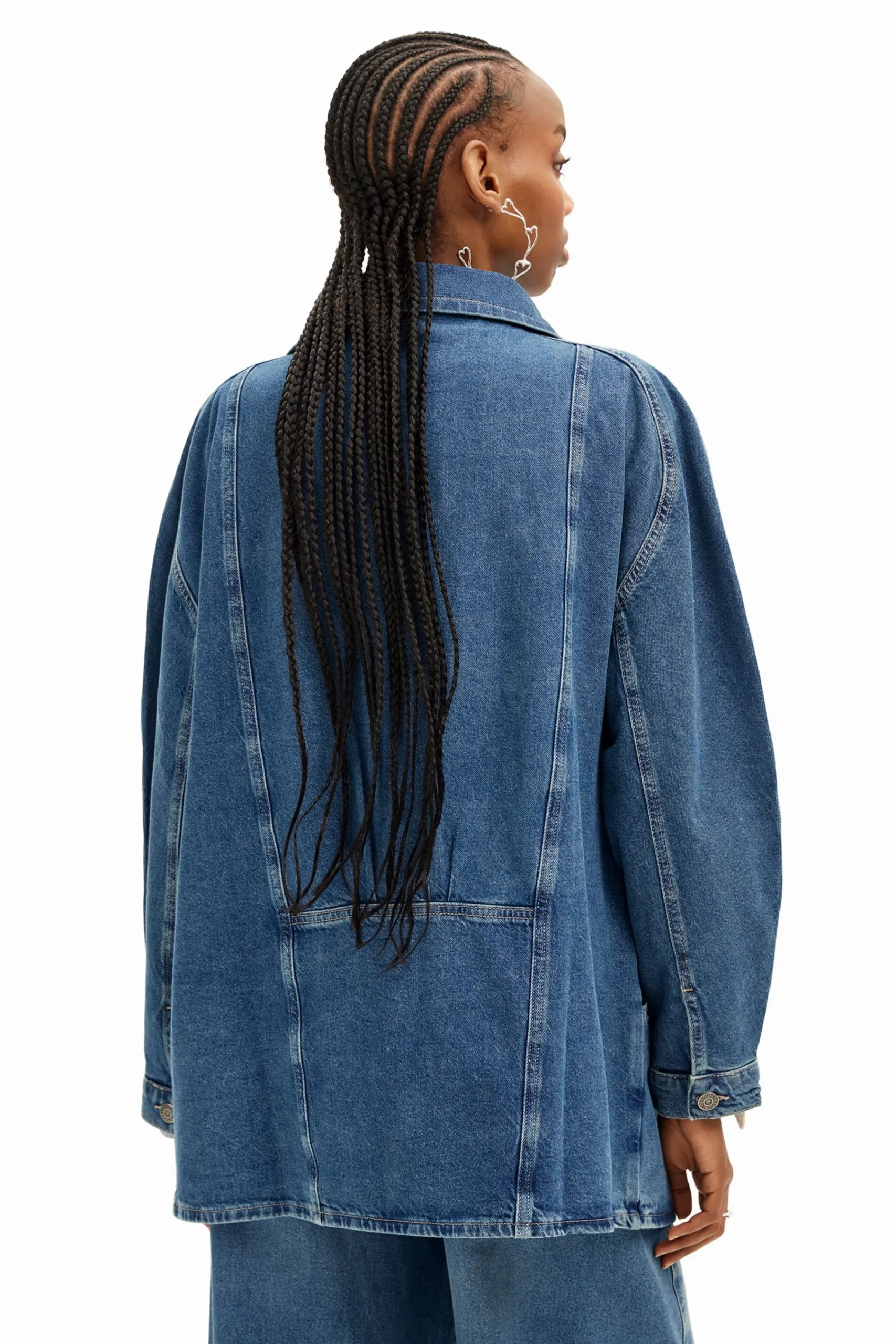 Casacões E Casacos<Desigual Jaqueta jeans com efeito listrado e decote em V.