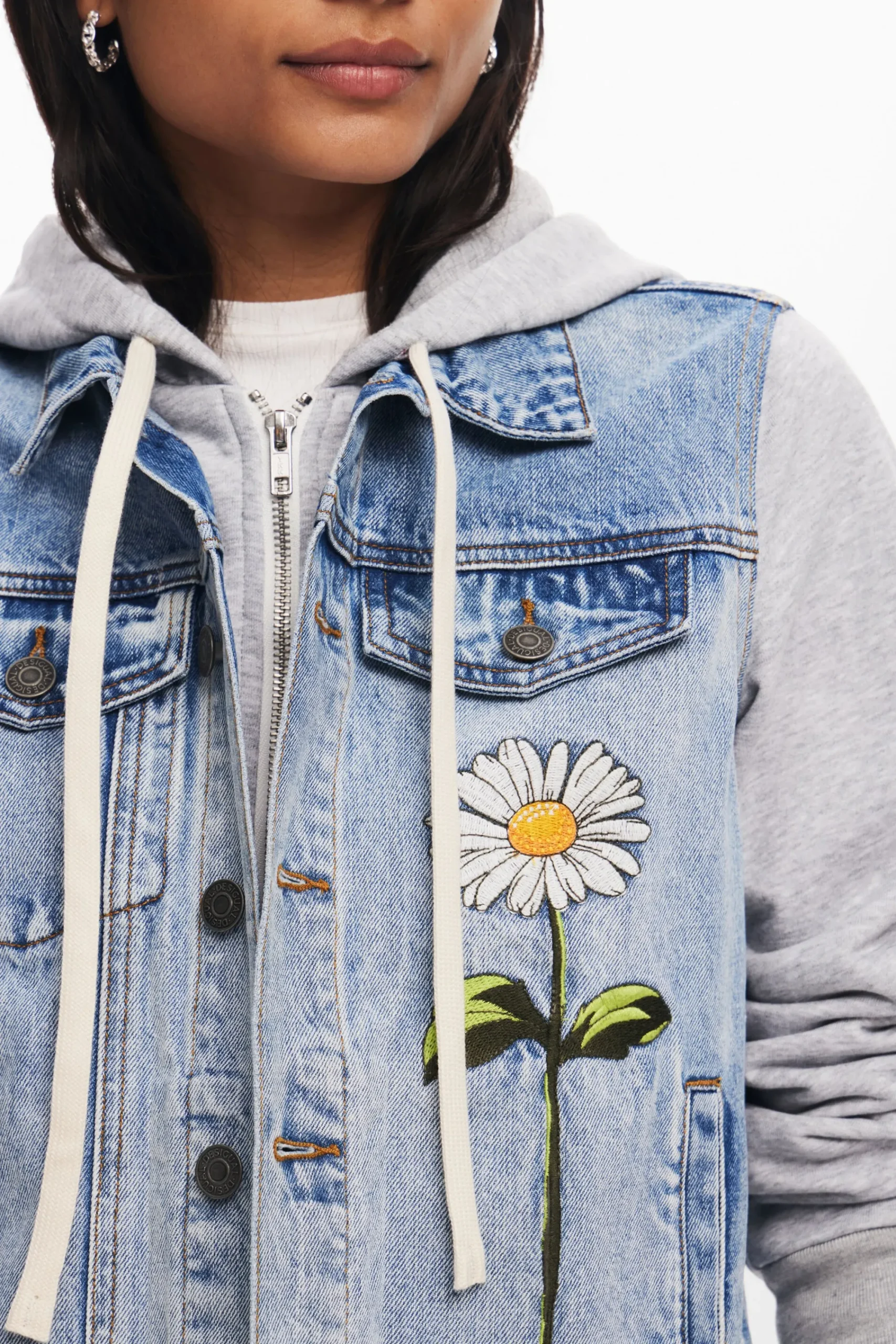 Casacões E Casacos<Desigual Jaqueta jeans trucker